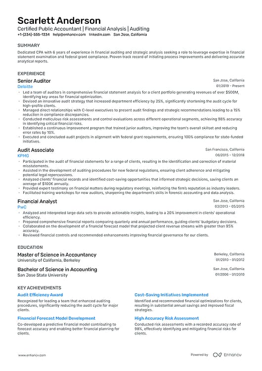 Classic resume template preview