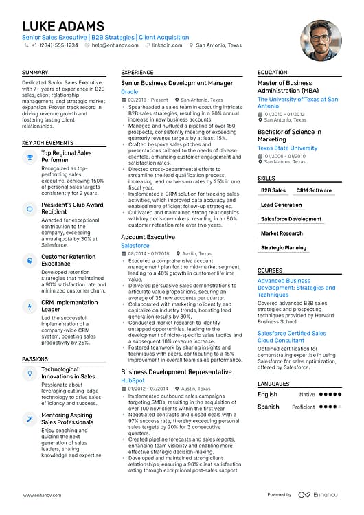 Multi-Column resume template preview