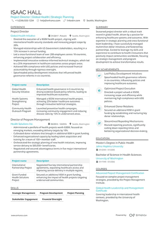Performer resume template preview